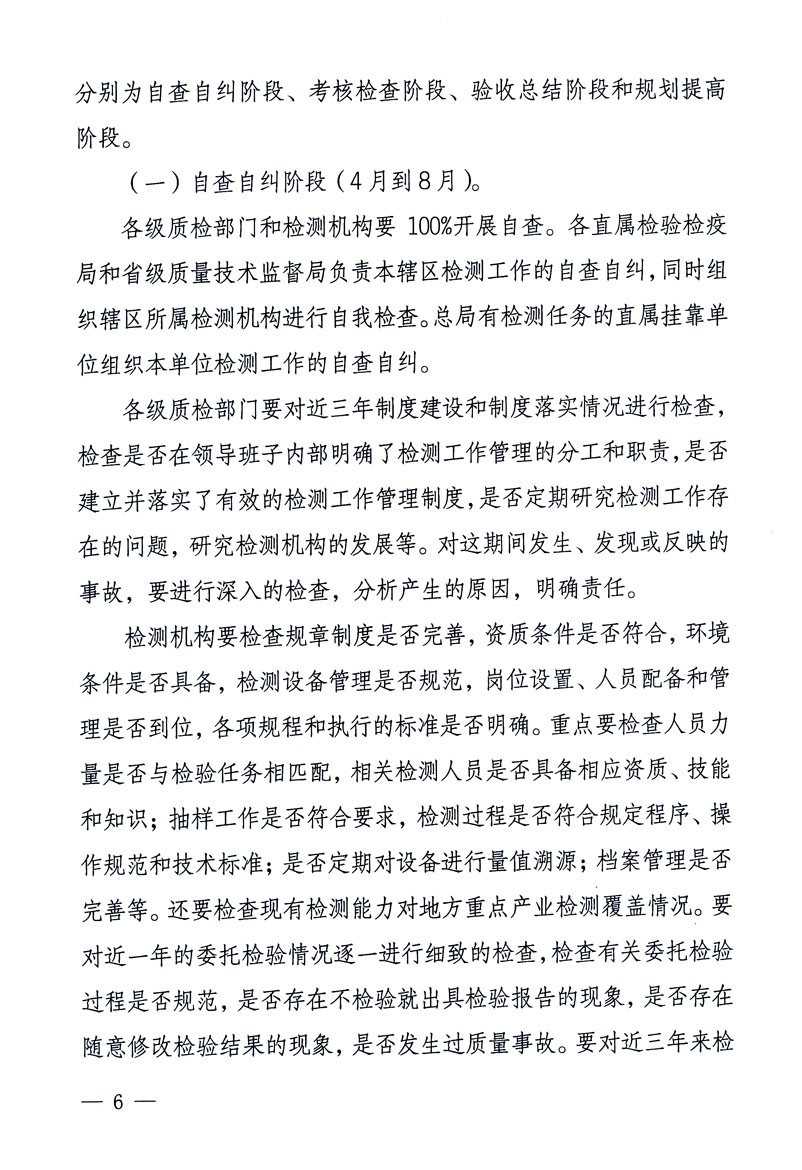 關于印發(fā)《關于在全國質檢系統(tǒng)開展檢測工作整頓的活動方案》的通知